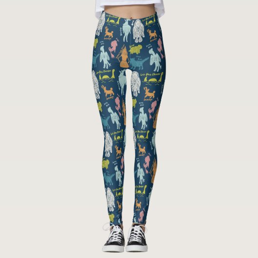 Cryptids Cryptozoölogy Guide Cute Cartoon Leggings (Voorkant)