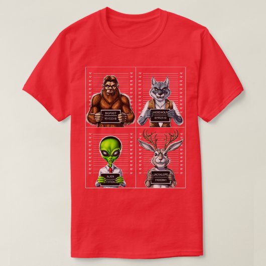 Cryptids Mugshot T-shirt (Design voorkant)