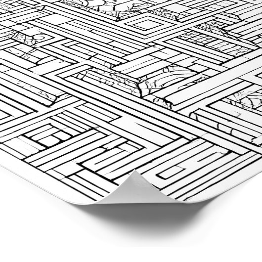 Cryptische Kunst Uitdaging: Stedelijke Code Graffi Poster (Hoek)