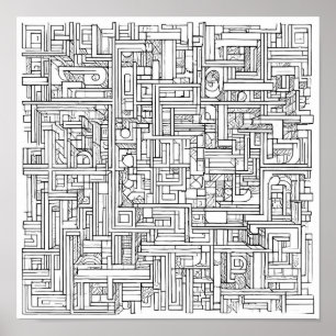 Cryptische Kunst Uitdaging: Stedelijke Code Graffi Poster