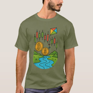 Crypto aandelen handel stromende rivier t-shirt