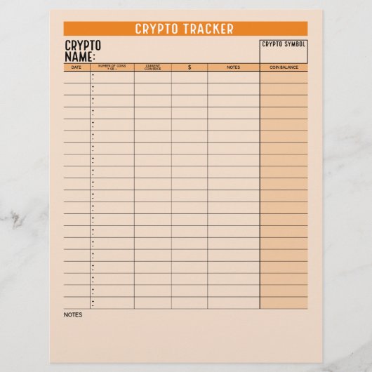 Crypto-activatracker met muntevenwicht, overdracht flyer (Voorkant)
