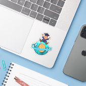 Crypto-Afstuderen Sticker (Laptop met iPhone)