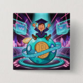 Crypto-Afstuderen Vierkante Button 5,1 Cm (Voorkant)