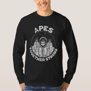 Crypto Apes samen sterk ape op de maan T-shirt