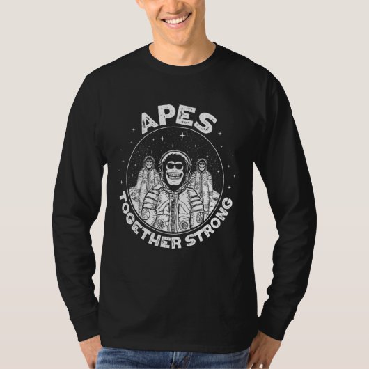 Crypto Apes samen sterk ape op de maan T-shirt (Voorkant)