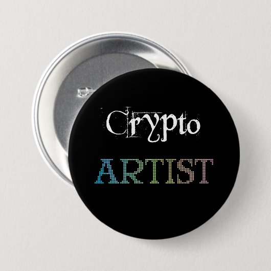 Crypto Artist Dark Ronde Button 7,6 Cm (Voorkant /achterkant)