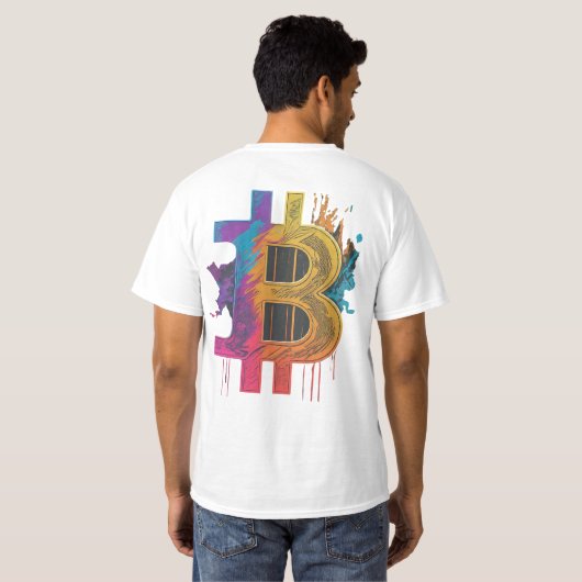 Crypto Believer: Bitcoin** T-shirt (Achterkant volledig)