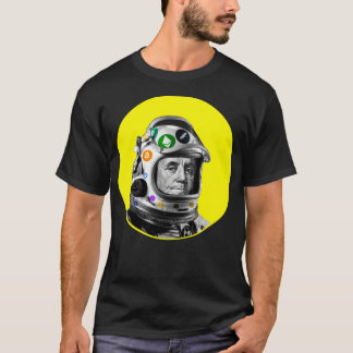 Crypto Benjamin Cyber Space Astronaut Miner Geel T-shirt