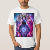 Crypto / Bitcoin Stealth T-Shirt Blauw Paarse (Voorkant)