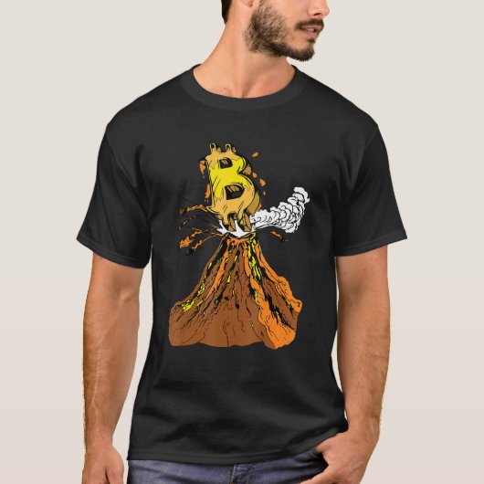 Crypto Bitcoin Volcano Meme for Cryptocurrency Tra T-shirt (Voorkant)