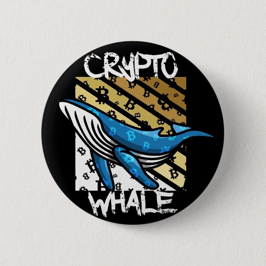 Crypto BTC Whale - Crypto munt Ronde Button 5,7 Cm (Voorkant)