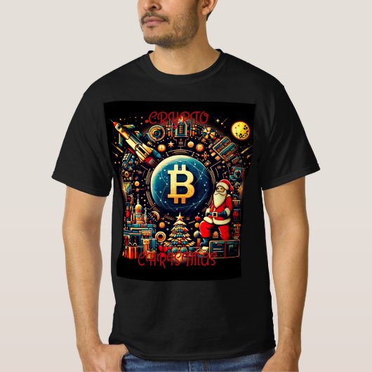 Crypto Christmas Tech Santa T-shirt (Voorkant)