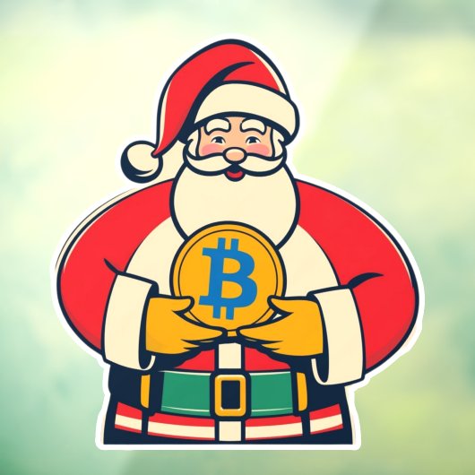 Crypto Claus Holiday Window Cling Raamsticker (Vel 3)