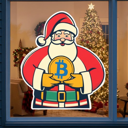 Crypto Claus Raamsticker Kerstmis