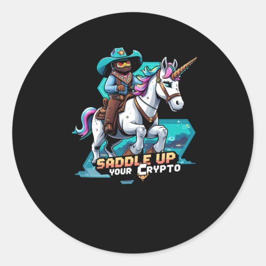 Crypto Cowboy Unicorn Sticker (Voorkant)