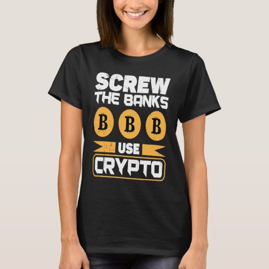 Crypto  Cryptocurrency Blockchain Trader Finance   T-shirt (Voorkant)