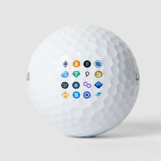 Crypto Currency Logo Collectie Golfballen (Voorkant)