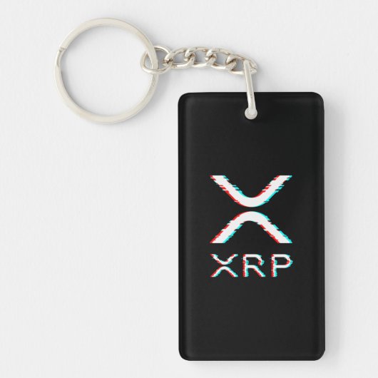Crypto Currency XRP Glitch Cryptocurrency Meme Sleutelhanger (Voorkant)