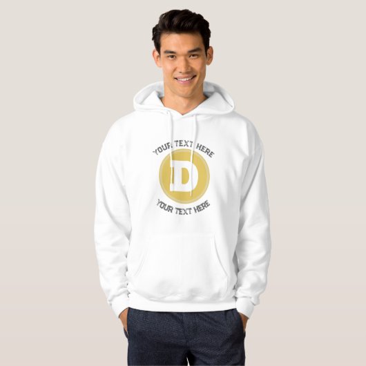crypto d coin editable quote hoodie (Voorkant volledig)