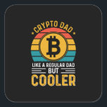 Crypto Dad Retro Sunset Vierkante Sticker<br><div class="desc">Crypto Dad Retro Sunset</div>