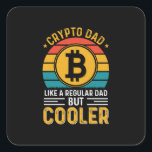 Crypto Dad Retro Sunset Vierkante Sticker<br><div class="desc">Crypto Dad Retro Sunset</div>