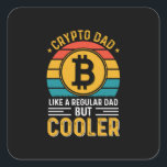 Crypto Dad Retro Sunset Vierkante Sticker<br><div class="desc">Crypto Dad Retro Sunset</div>