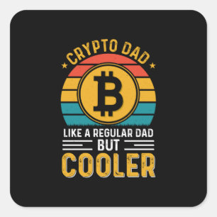 Crypto Dad Retro Sunset Vierkante Sticker