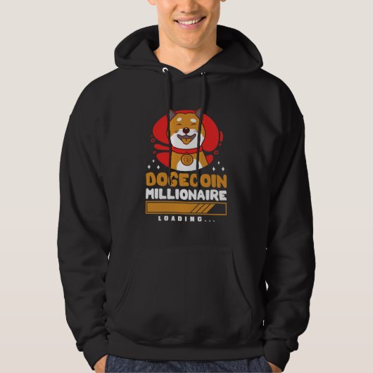 Crypto DogeCoin Miljonair Laadt Hoodie (Voorkant)