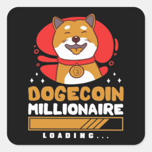 Crypto DogeCoin Miljonair Laadt Vierkante Sticker