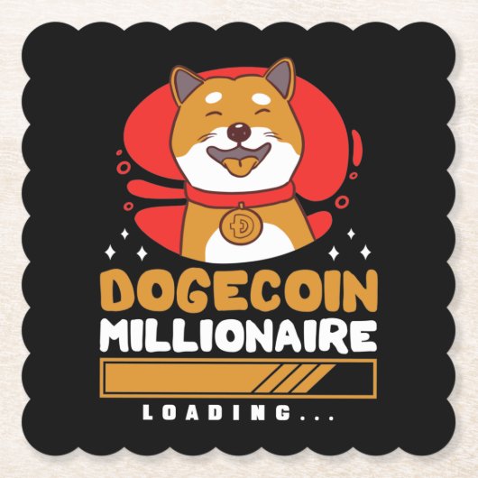 Crypto DogeCoin Miljonair Laden Kartonnen Onderzetters (Voorkant)