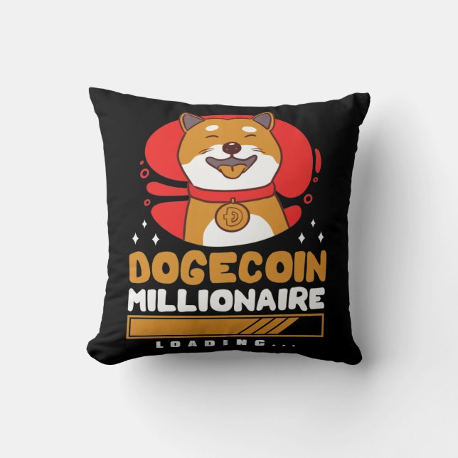 Crypto DogeCoin Miljonair Laden Kussen (Voorkant)