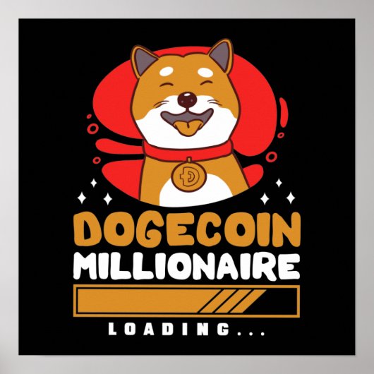 Crypto DogeCoin Miljonair Laden Poster (Voorkant)