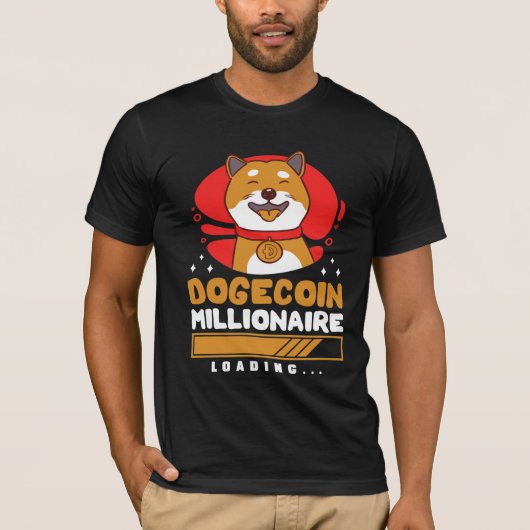 Crypto DogeCoin Miljonair Laden T-shirt (Voorkant)