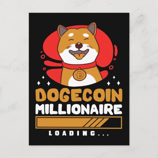 Crypto DogeCoin Millionaire Loading Briefkaart (Voorkant)
