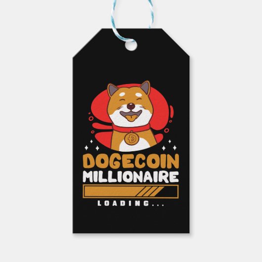 Crypto DogeCoin Millionaire Loading Cadeaulabel (Voorkant)