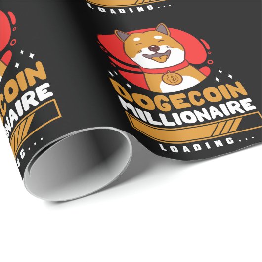 Crypto DogeCoin Millionaire Loading Cadeaupapier (Rol Hoek)