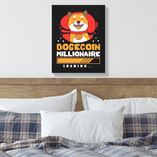 Crypto DogeCoin Millionaire Loading Canvas Afdruk (Insitu (Slaapkamer))