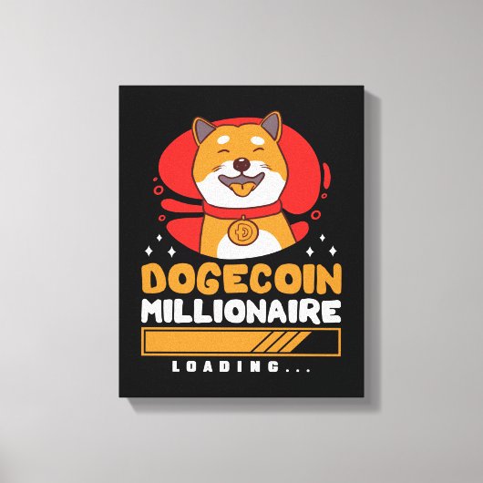 Crypto DogeCoin Millionaire Loading Canvas Afdruk (Voorkant)