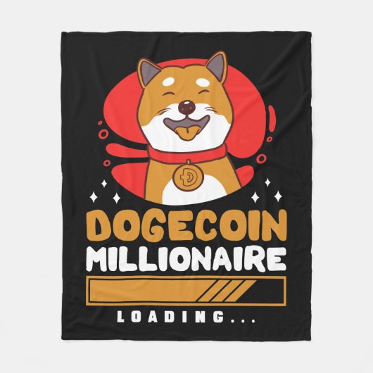 Crypto DogeCoin Millionaire Loading Fleece Deken (Voorkant)