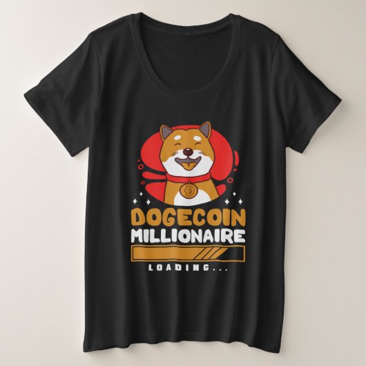 Crypto DogeCoin Millionaire Loading Grote Maat T-shirt (Design voorkant)