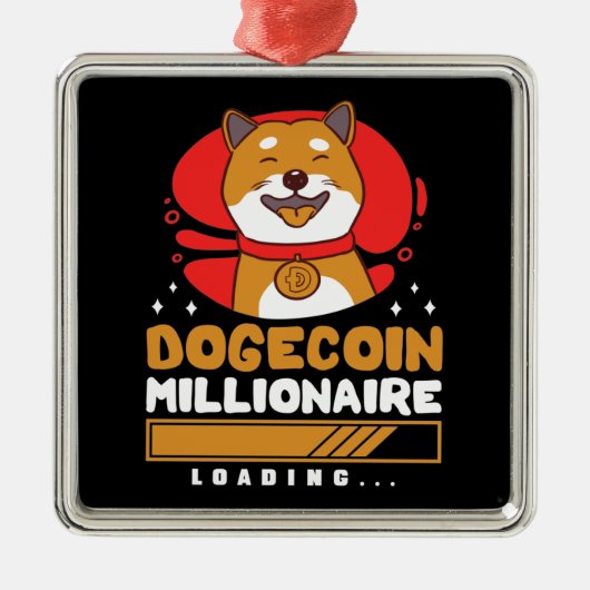 Crypto DogeCoin Millionaire Loading Metalen Ornament (Voorkant)