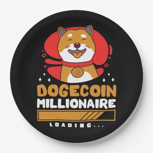 Crypto DogeCoin Millionaire Loading Papieren Bordje (Voorkant)