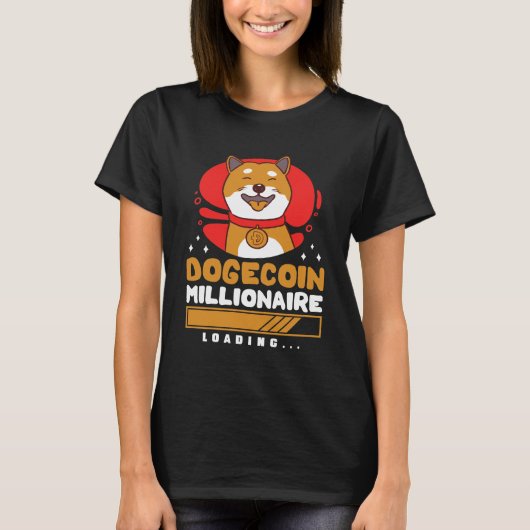 Crypto DogeCoin Millionaire Loading T-shirt (Voorkant)