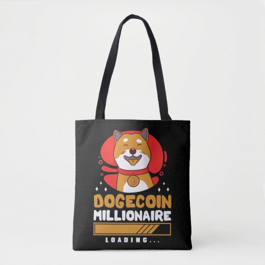 Crypto DogeCoin Millionaire Loading Tote Bag (Voorkant)