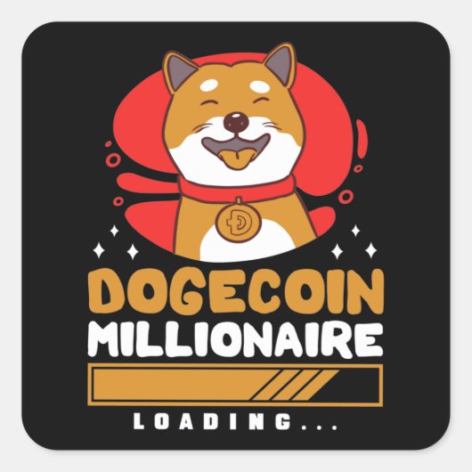 Crypto DogeCoin Millionaire Loading Vierkante Sticker (Voorkant)