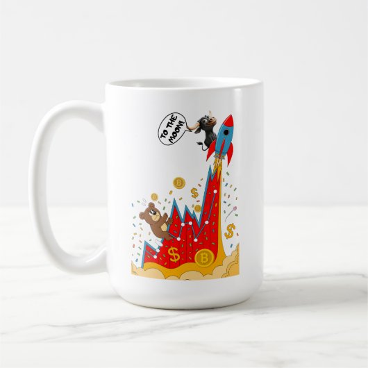 Crypto- en aandelenmarkt humor koffiemok (Links)