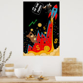 Crypto- en aandelenmarkt humor poster (Keuken)