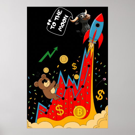 Crypto- en aandelenmarkt humor poster (Voorkant)