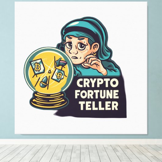 Crypto Fortune Teller Canvas Afdruk (Insitu (Houten vloer))